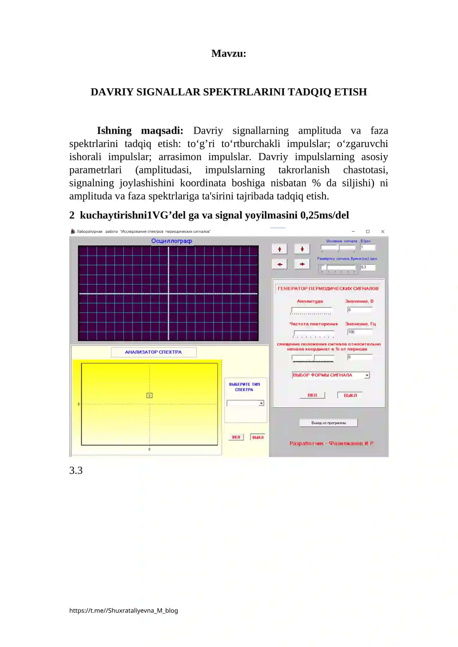 DAVRIY SIGNALLAR SPЕKTRLARINI TADQIQ ETISH 2