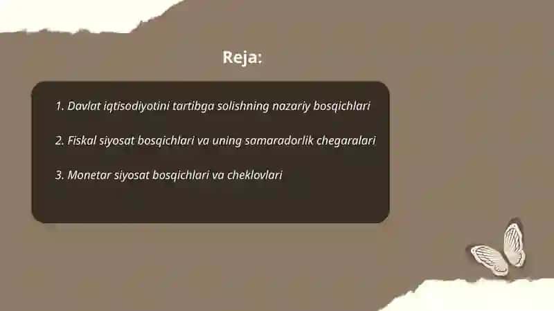 Davlatning iqtisodiyotini tartibga solish bosqichlari va samara chegaralari 2