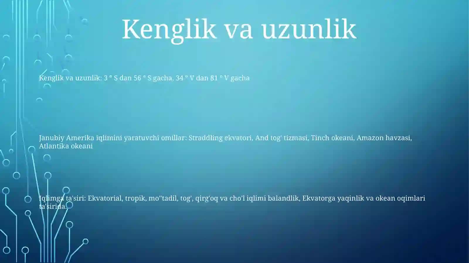 Janubiy Amerikaning Iqlim Hosil Qiluvchi Omillari 2