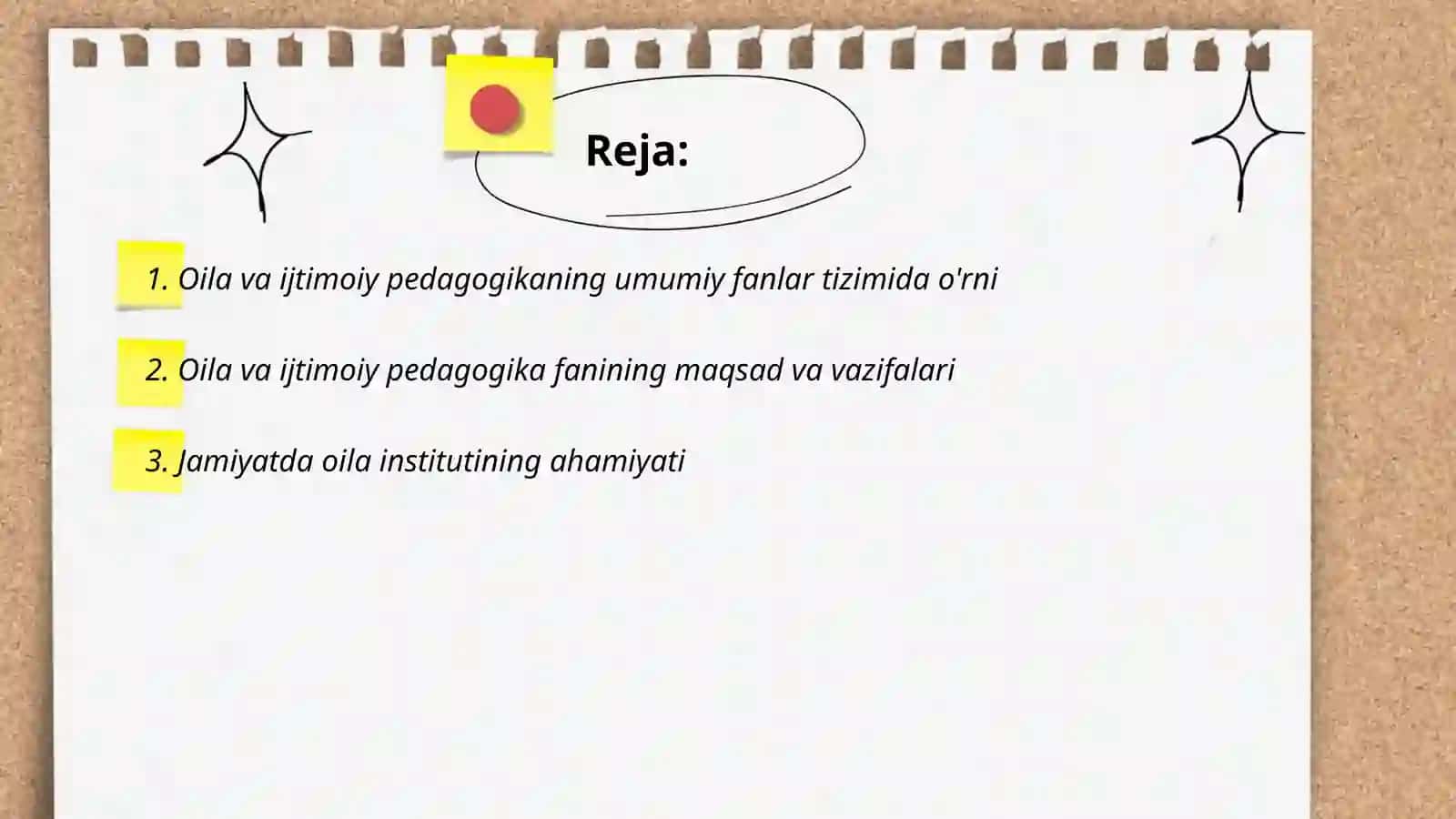 Oila va ijtimoiy pedagogika fanining umumiy fanlar tizimida tutgan o'rni 2
