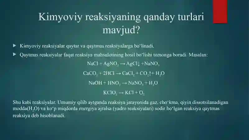 Kimyoviy Muvozanat, uning siljishi, muvozanat konstantasi, Le Shatelye prinsipi 2