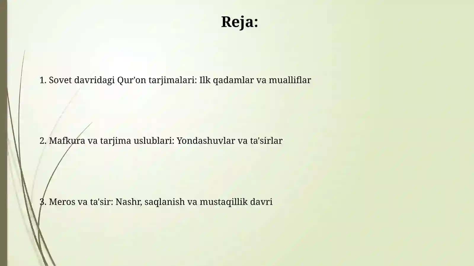 Mustagillik yillarida Qur'onning o'zbek tiliga tarjima qilinishi va tatsirlari haqida 2