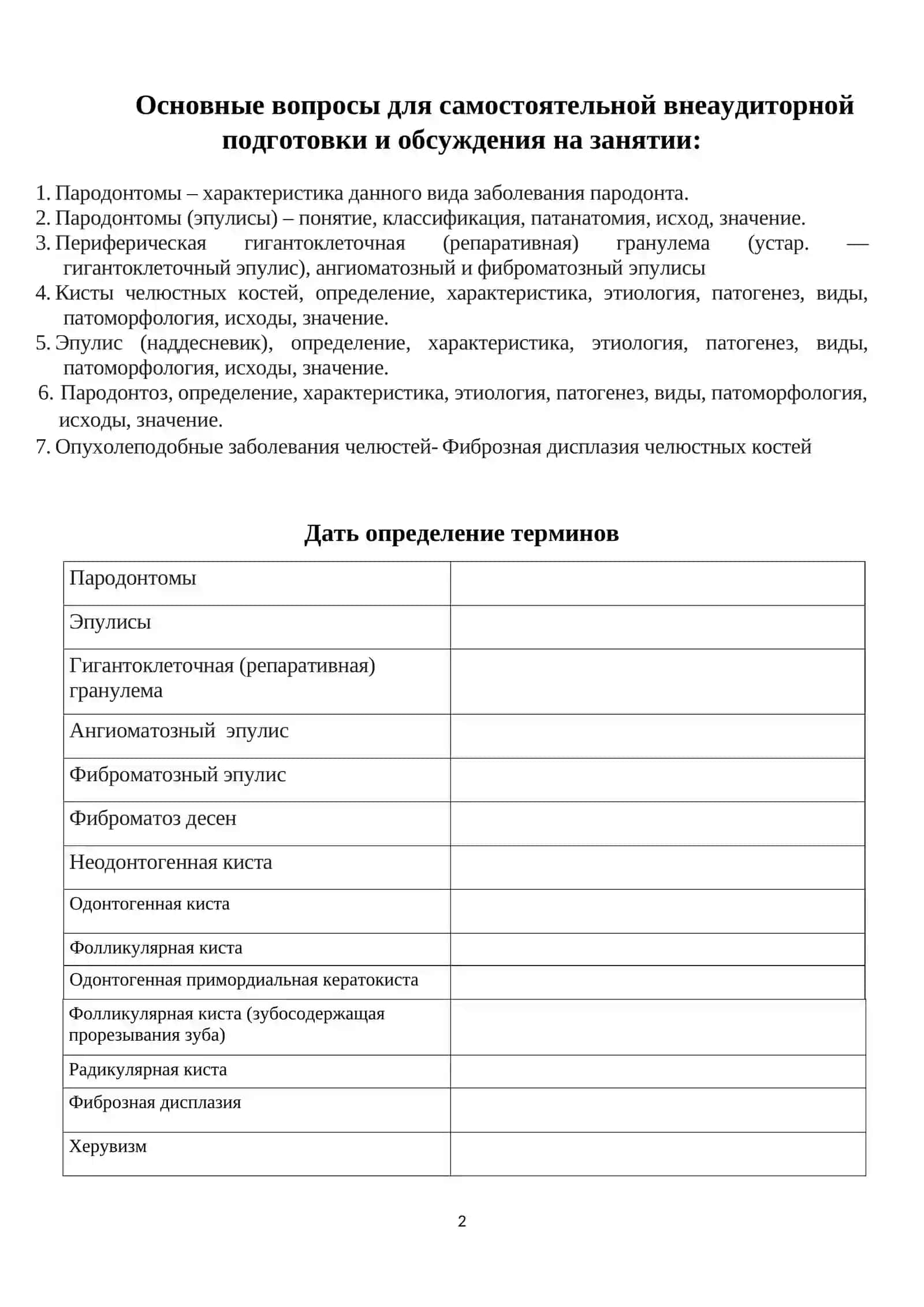 Опухолеподобные заболевания зубов 2