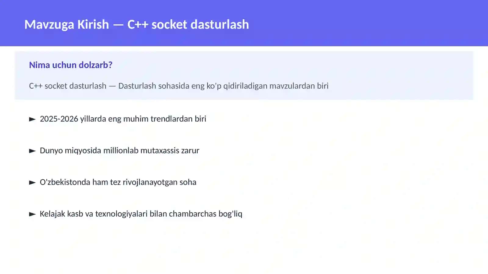 C++ VA TIZIM DASTURLASH 2