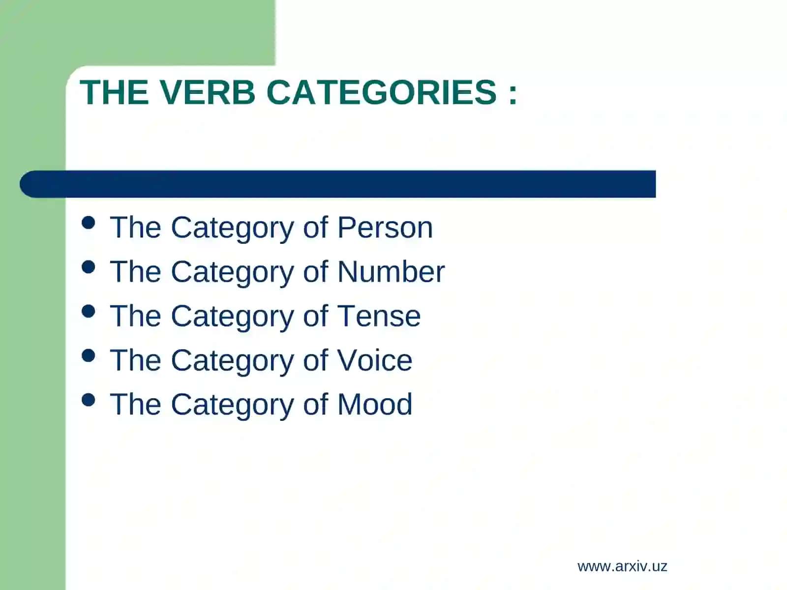 THE VERB CATEGORIES 2