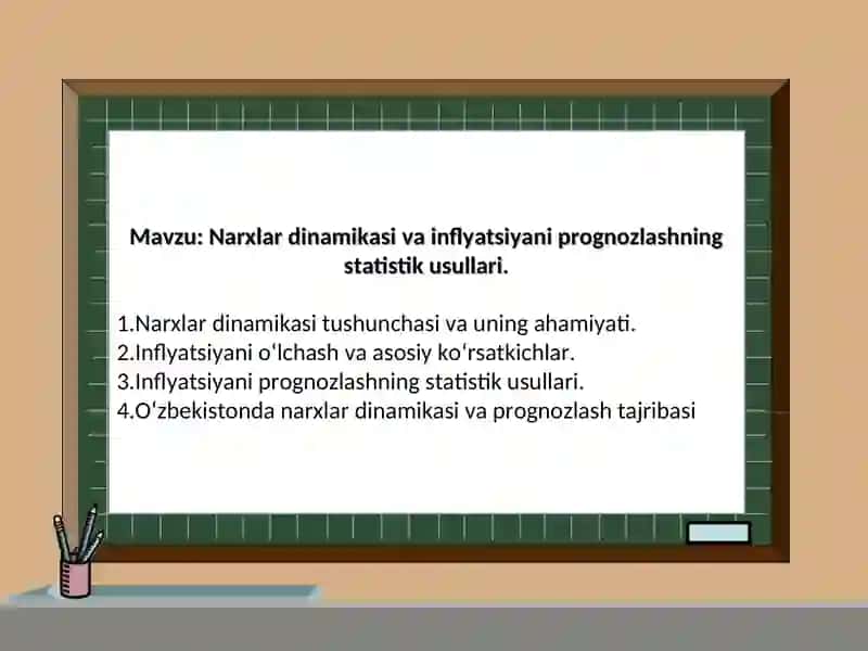 Narxlar dinamikasi va inflyatsiyani prognozlashning statistik usullari 2