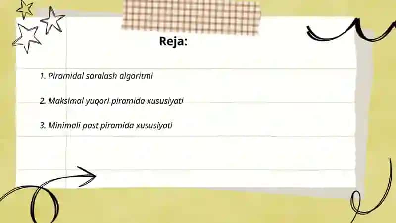 Piramidal va birlashtirish orqali saralash 2