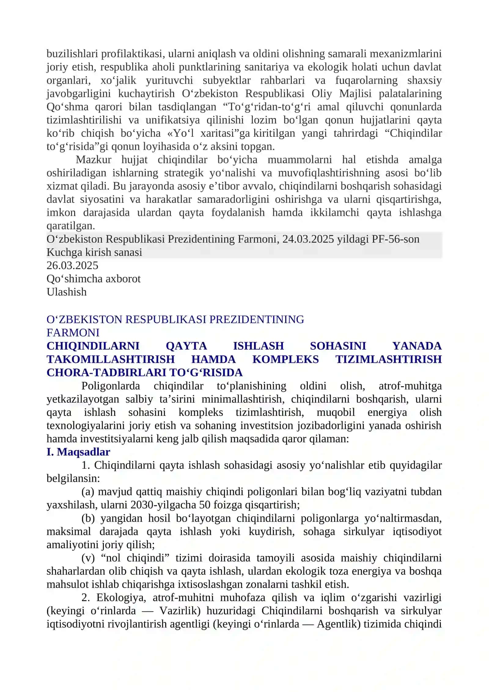 Chiqindilarning qayta ishlanishi va resurslarga aylanishi 2