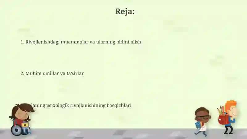 Xulq-atvor rivojlanishi 2