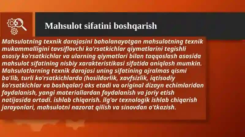 Mahsulot sifatini boshqarish 2