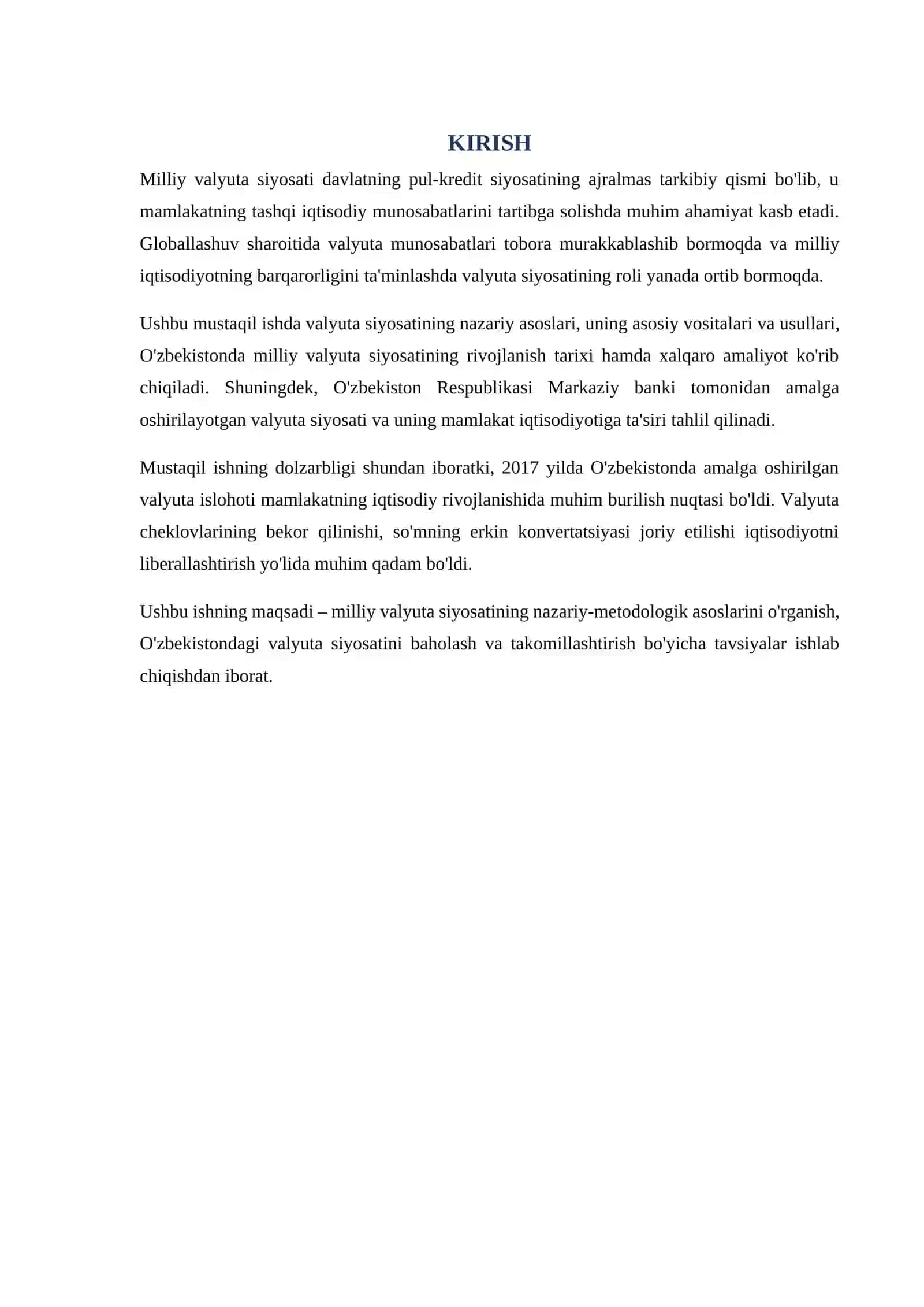 Milliy valyuta siyosati 2