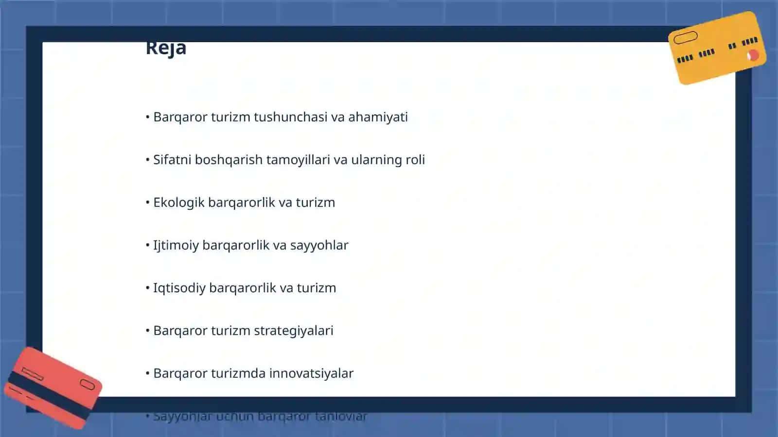 Barqaror turizm va sifatni boshqarish tamoyillari 2