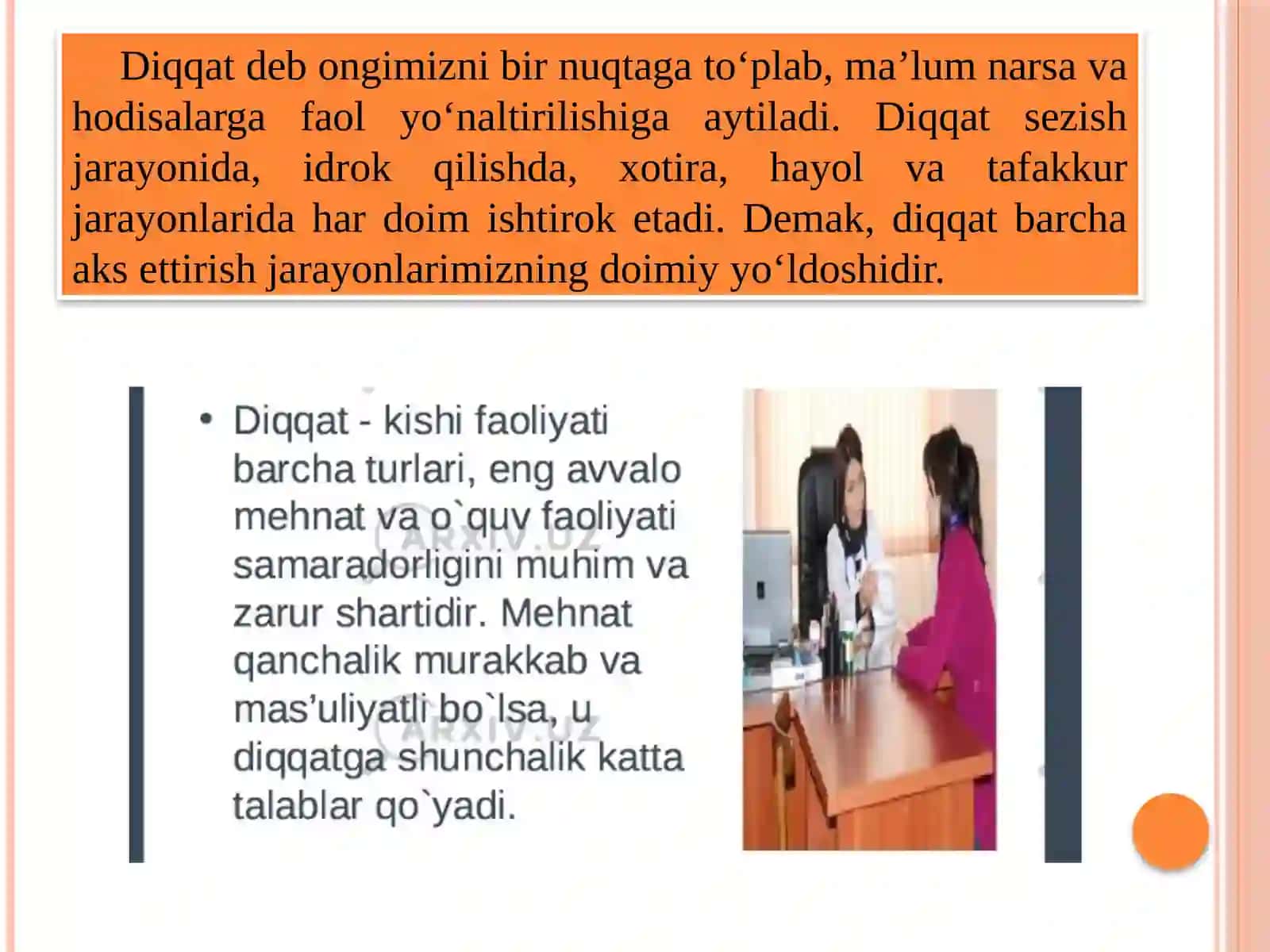 Diqqat va Xotira – psixik jarayon sifatida 2