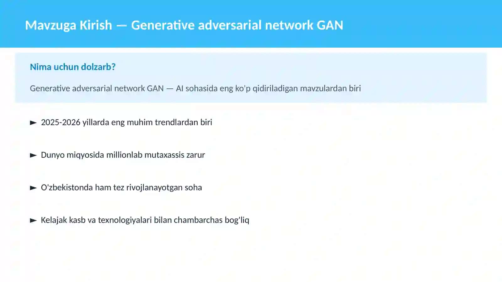 Generative adversarial network GAN 2