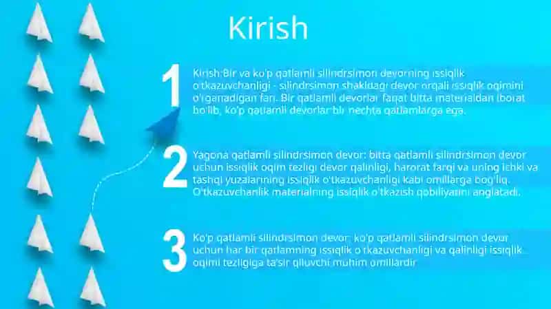 Bir Va Ko’P Qatlamli Silindrik Devorning Issiqlik O’Tkazuvchanligi 2
