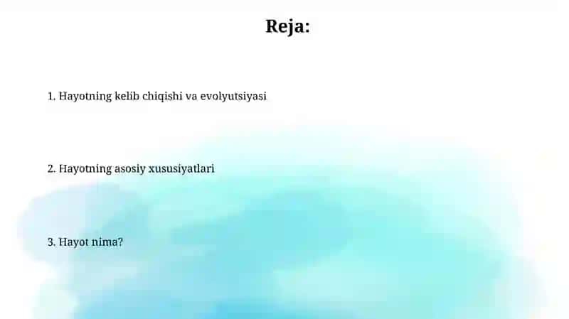 Hayotning kelib chiqishi va evolyutsiyasi 2
