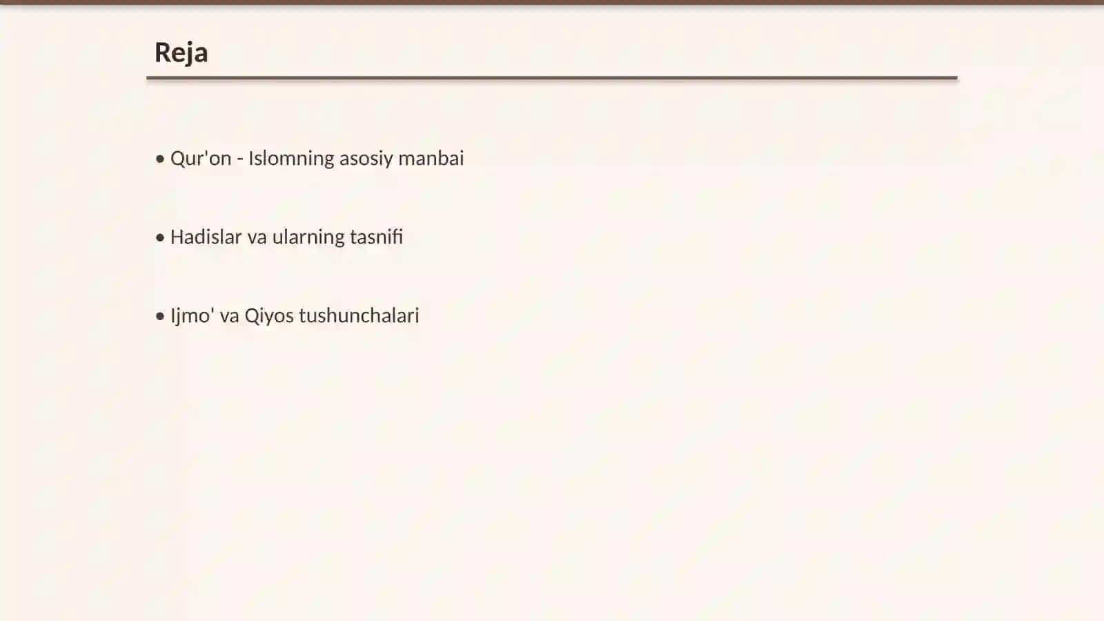 Islom dinining manbalari 2