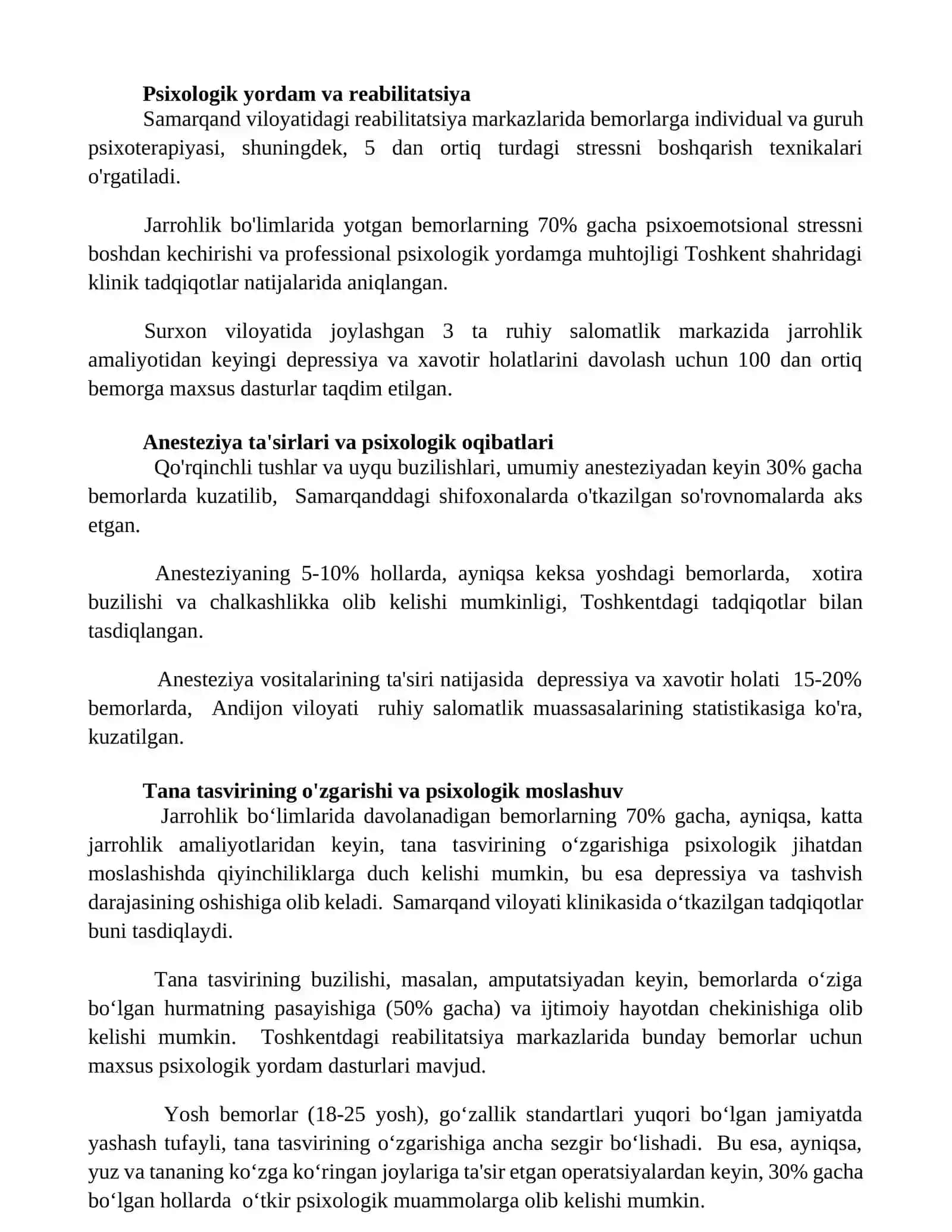 Jarrohlik bõlimlaridagi bemorlar psixalogiyasi masalalari 2