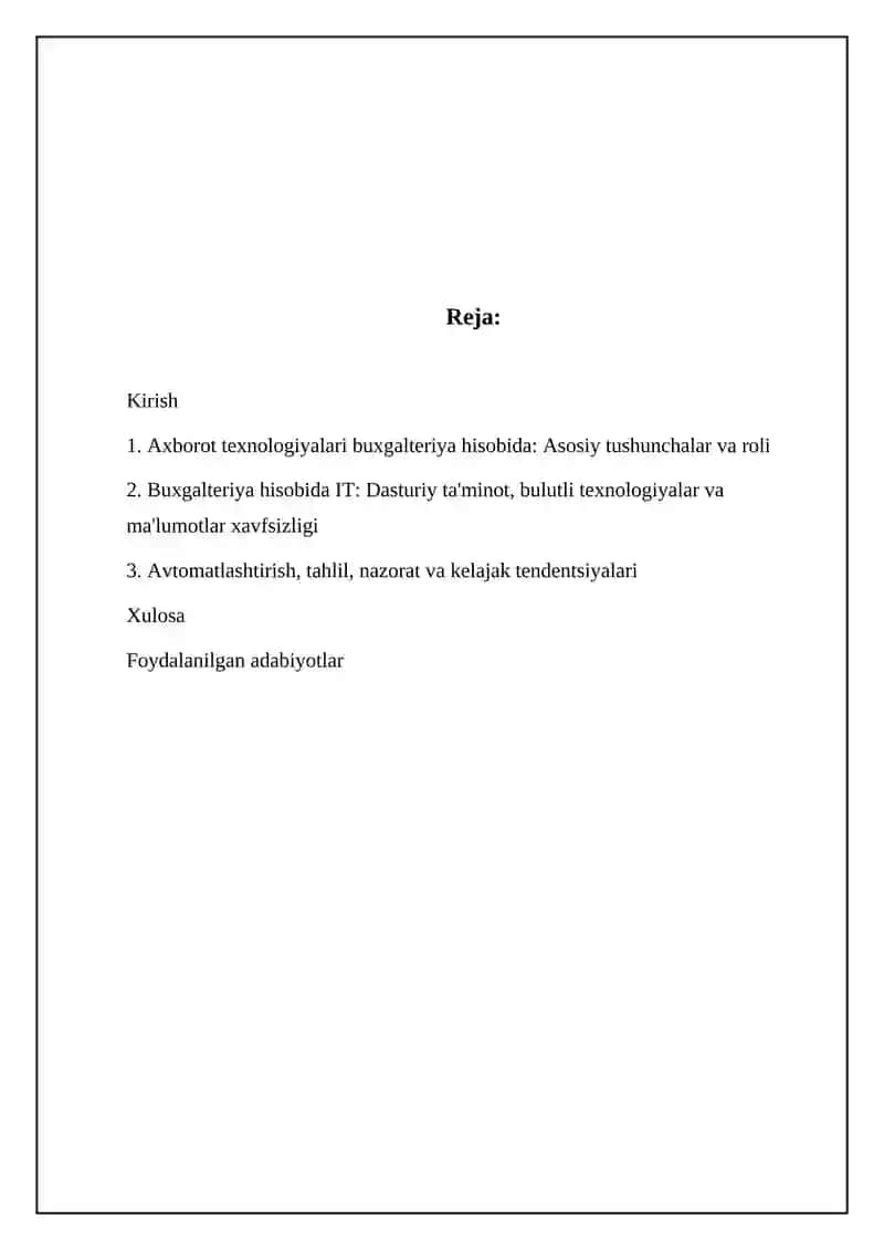 Buxgalteriya hisobini axborot texnologiyalari orqali yuritish 2