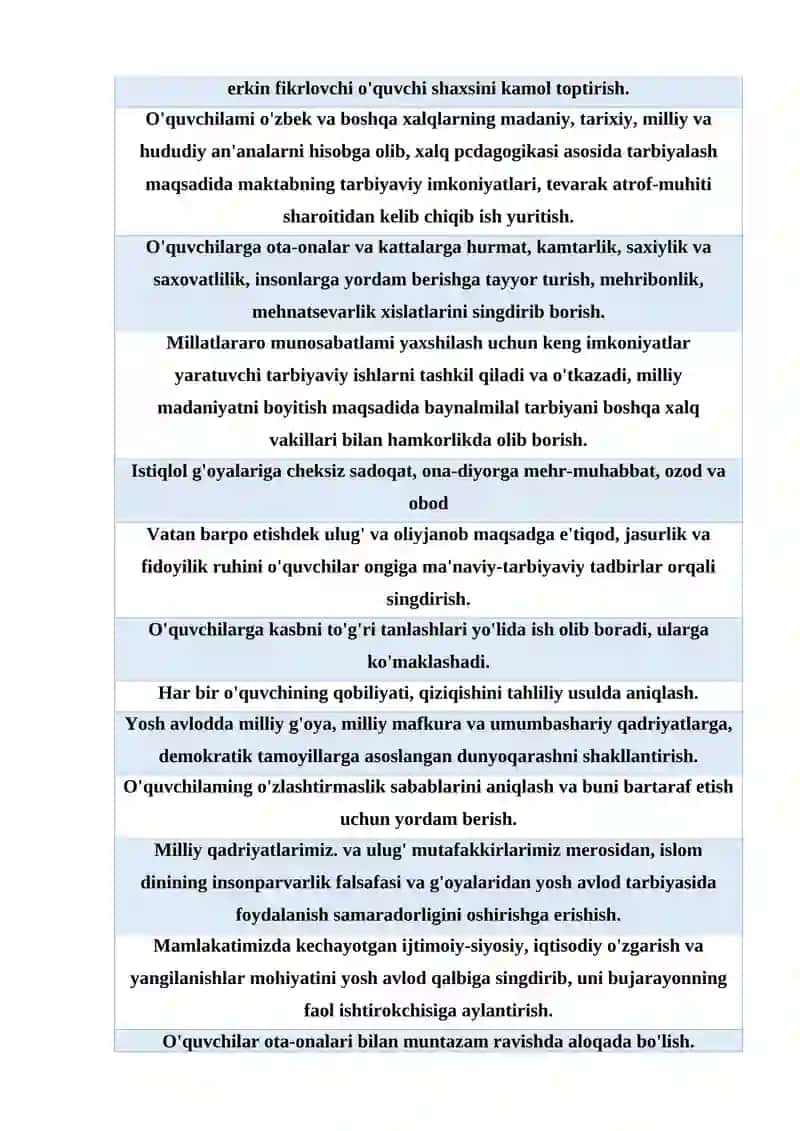Maktabdagi tarbiyaviy ishlar tizimida sinf rahbarining faoliyati, tashkil etish metodlari. 2
