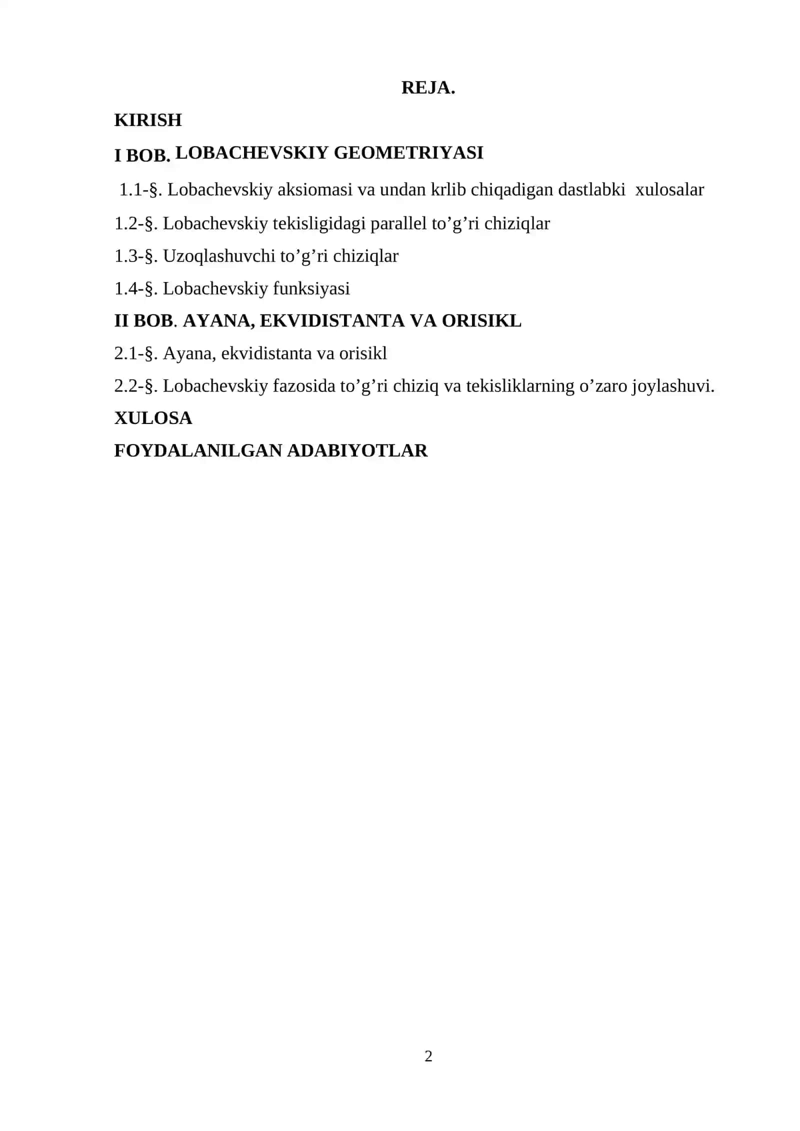 AYANA, EKVIDISTANTA VA ORISIKL 2