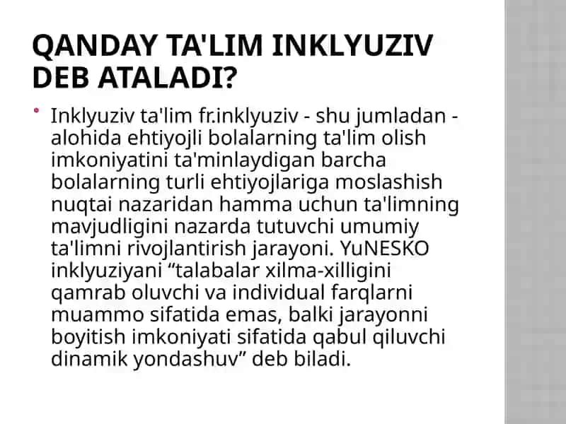 Inklyuzivta’limning nazariy va metodologikasosi 2