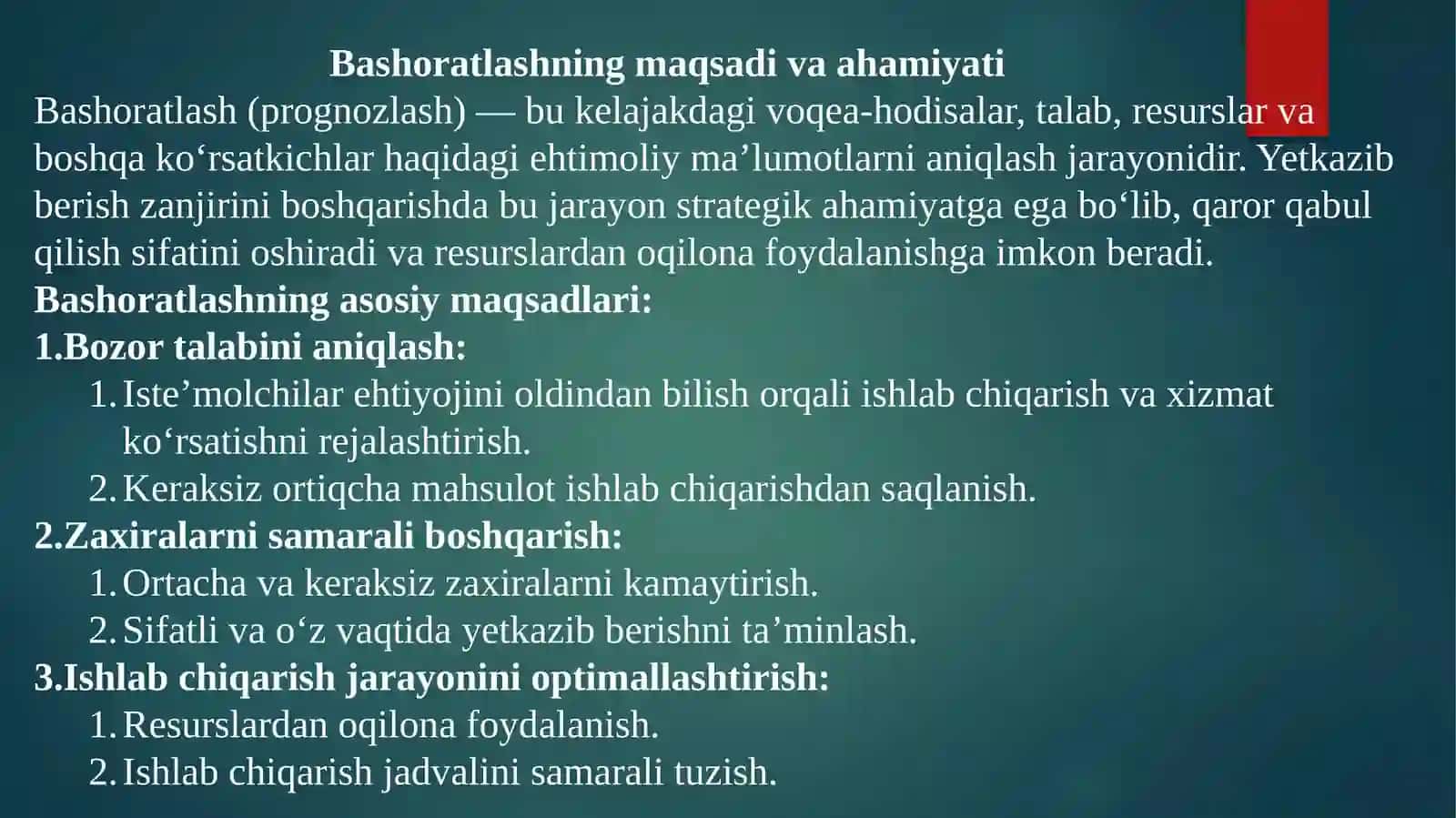 Yetkazib berish zanjirini boshqarish usullari 2