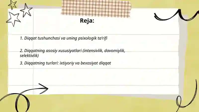 Diqqat va uning psixologik xususiyatlari 2