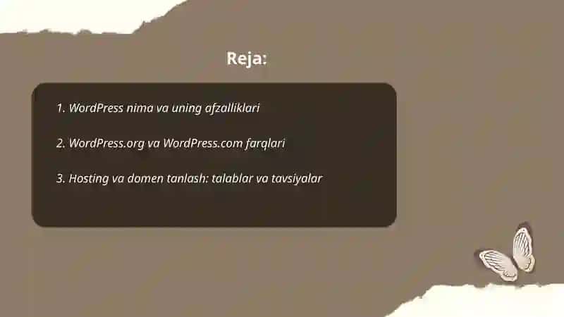 WordPress yaratish 2