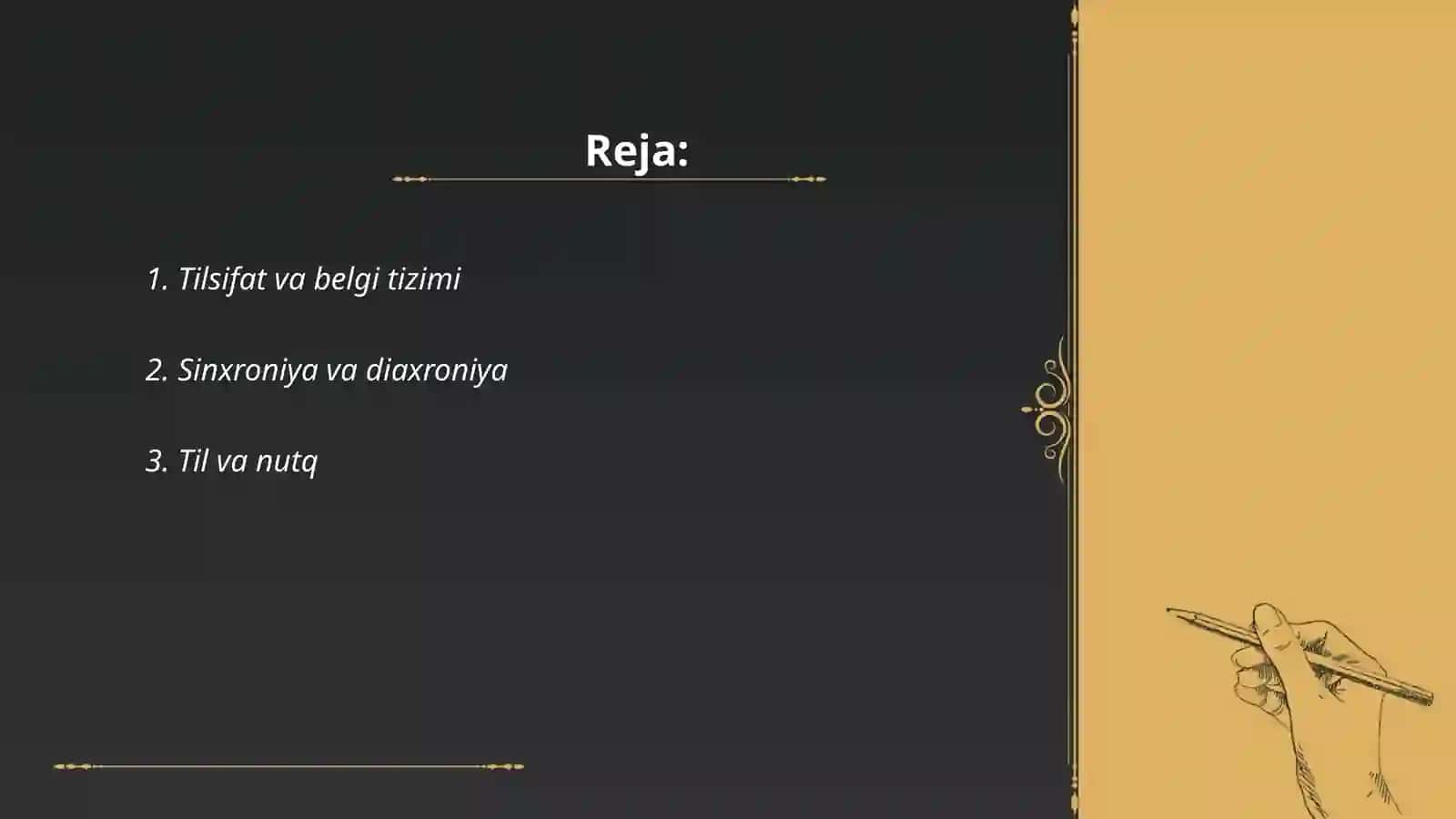 Tilsifat va belgi tizimi 2