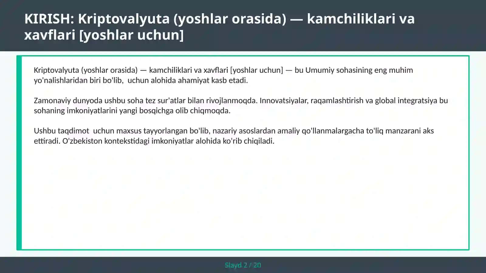 Kriptovalyuta (yoshlar orasida) — kamchiliklari va xavflari [yoshlar uchun] 2