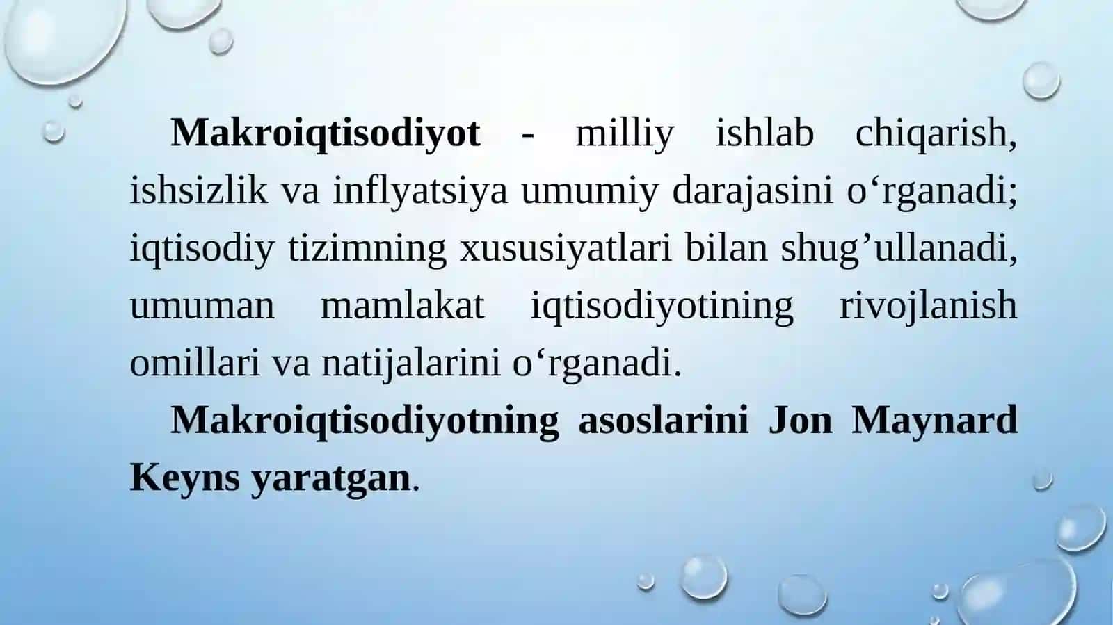 MAKROIQTISODIYOT FANIGA KIRISH 2