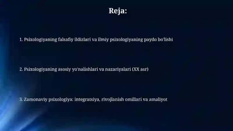 Umumiy psixalogiya fanining tarixiy rivojlanish bosqichlari 2