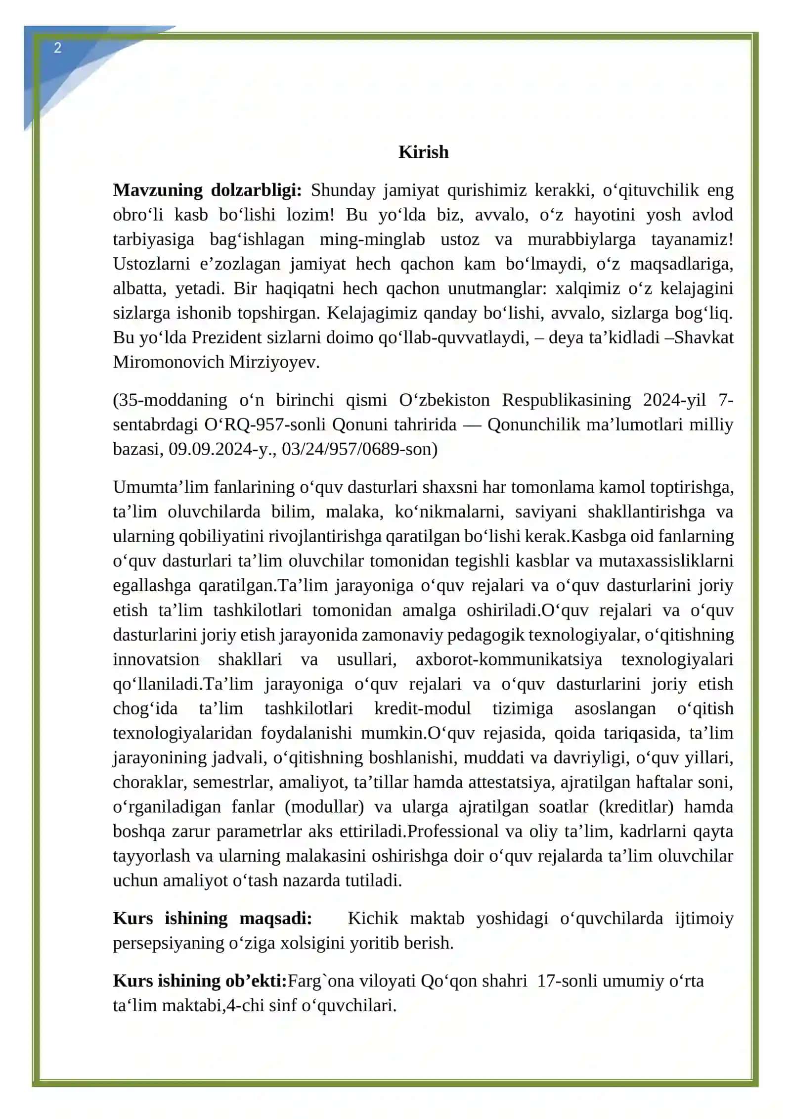Kichik maktab yoshidagi o‘quvchilarda ijtimoiy persepsiyaning psixologik o‘ziga xolsigi 2