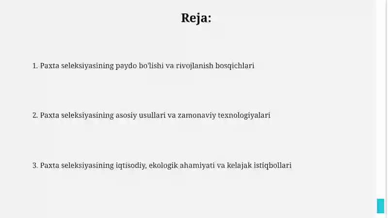 Paxta seleksiyasining paydo bo'lishi va rivojlanishi(gʻoʻza misolida) 2