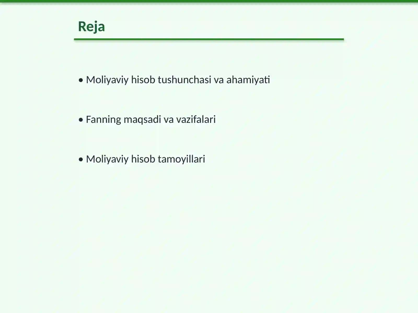 Moliyaviy hisob asoslari faniga kirish 2