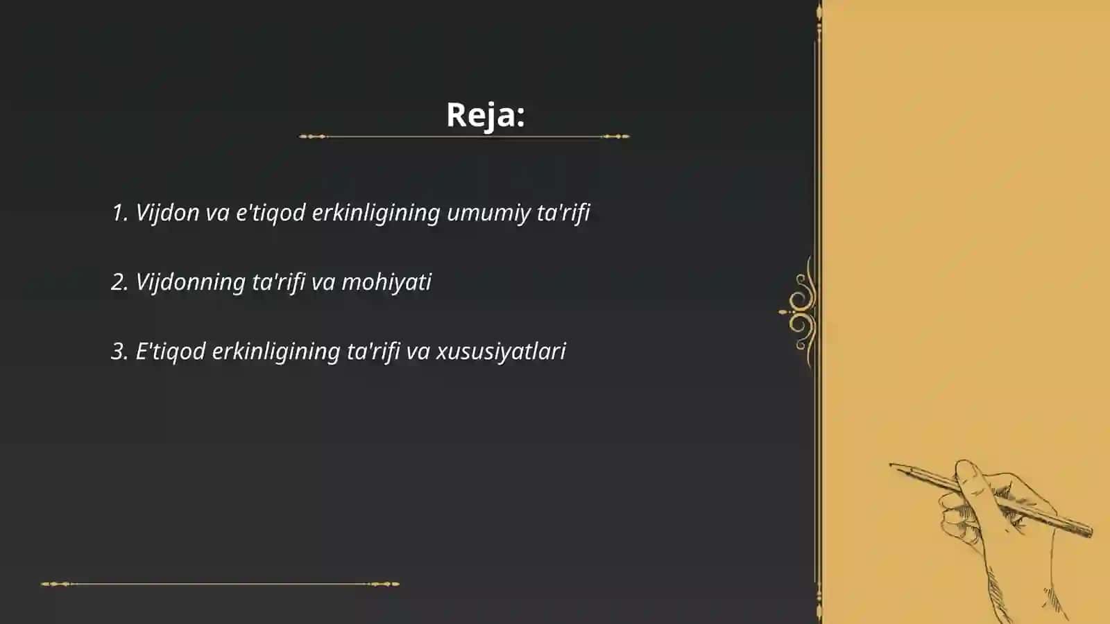 Vijdon va e'tiqod erkinligining ta'rifi 2