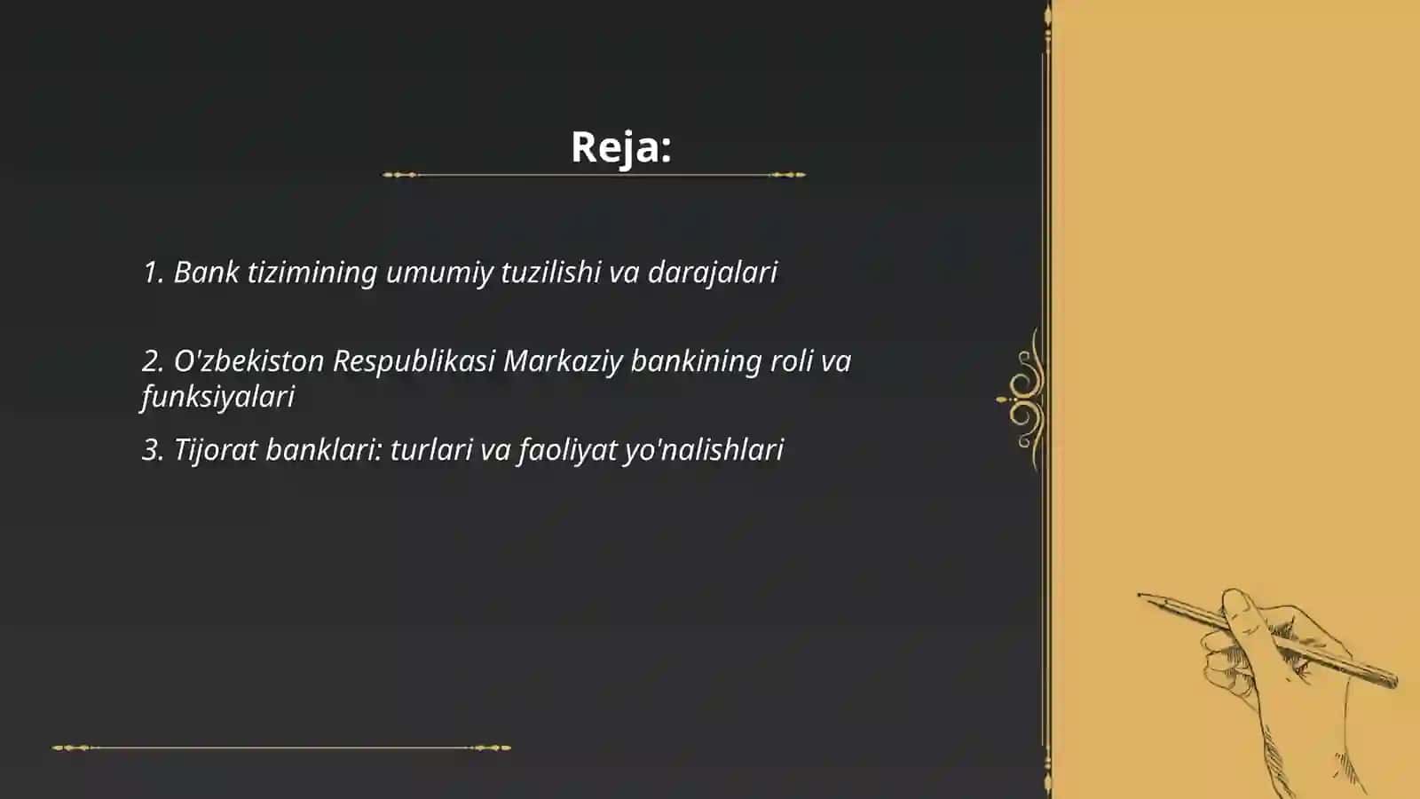 O'zbekistob Respublikasida Bank tizimi va uning tarkibi 2