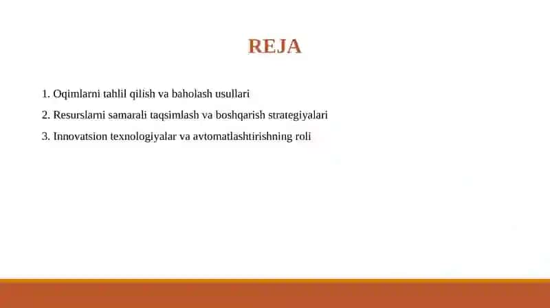 Yuk oqimlarini optimallashtirish 2