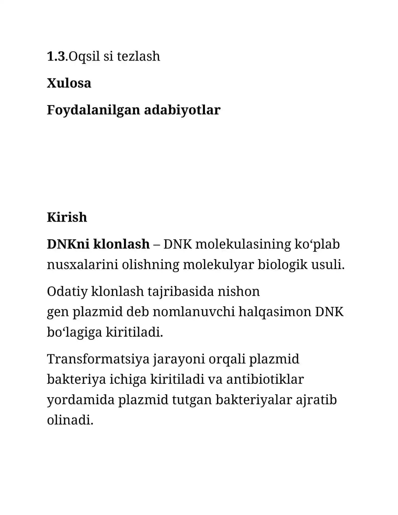 Genetika va Genomika Asoslari Fanidan Kurs Ishi 2