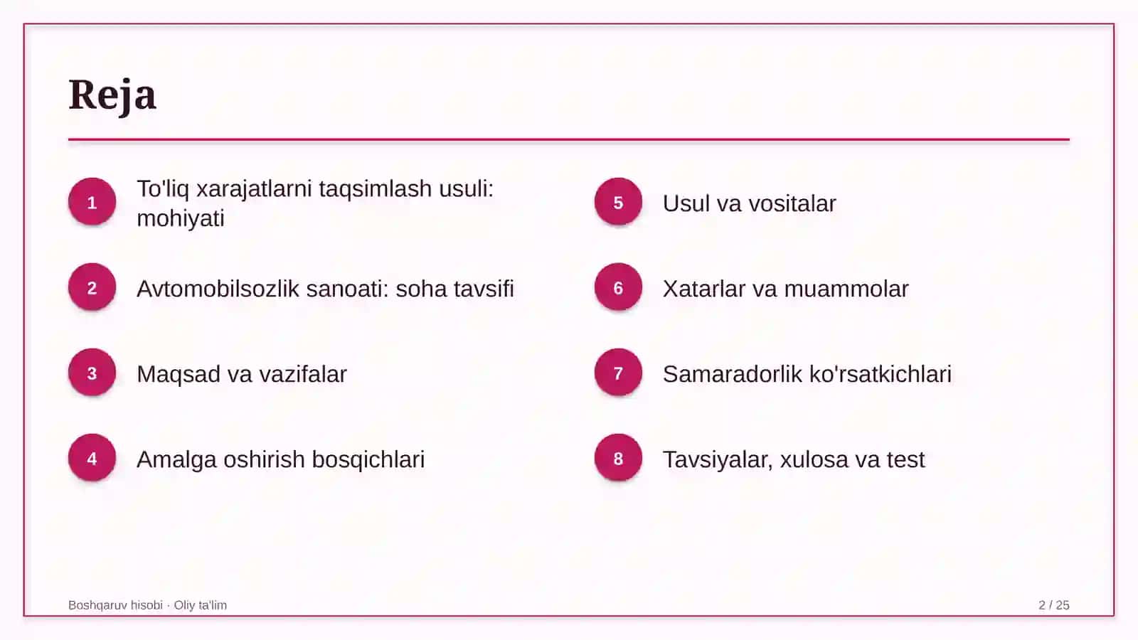 avtomobilsozlik sanoatida to'liq xarajatlarni taqsimlash usulini qo'llash 5381 2