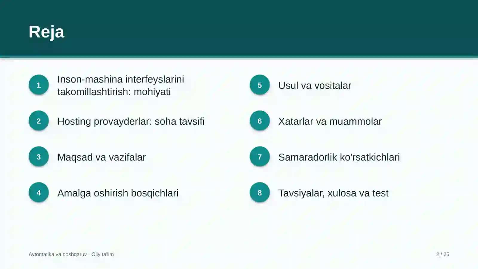 Hosting provayderlarida inson-mashina interfeyslarini takomillashtirish 2