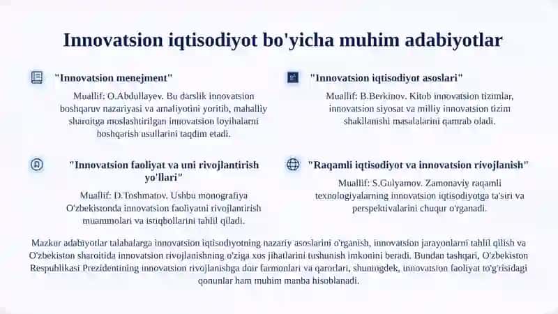 Innovatsion iqtisodiyot” fanining maqsadi, vazifalari, asosiy tushunchalari va tamoyillari 2
