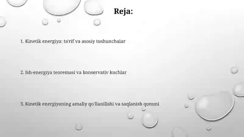 Moddiynuqtaningkenetikenergiyasiningoʻzgarishi 2