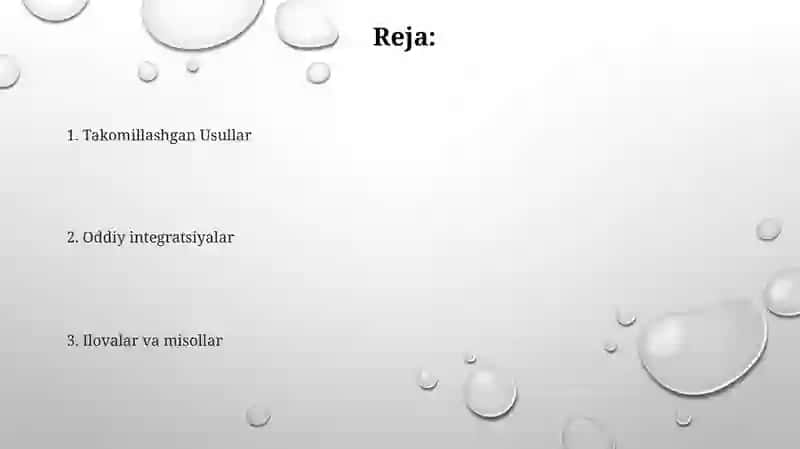 Takomillashgan Usullar 2