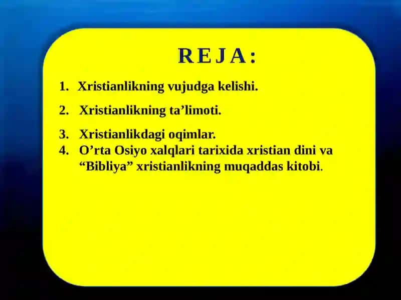 XRISTIAN DINI TARIXI VA ASOSIY G`OYALARI 2