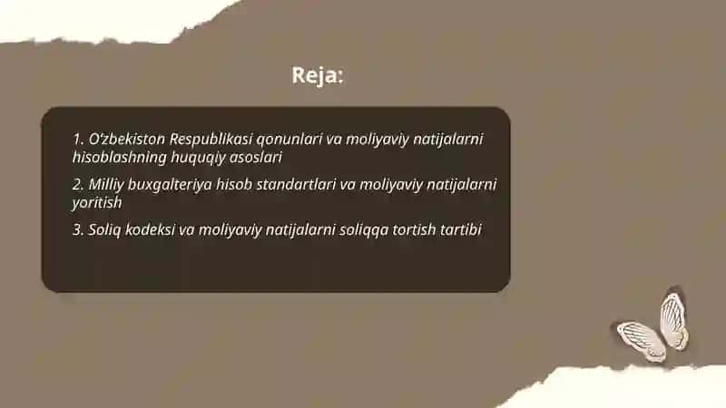 Moliyaviy natijalar hisobining huquqiy meʼyoriy bazasi 2