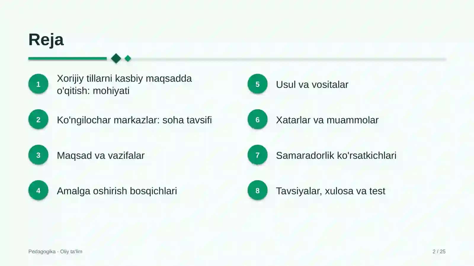 Ko'ngilochar markazlarda xorijiy tillarni kasbiy maqsadlarda o'qitish 2