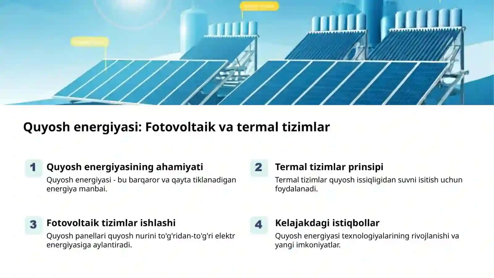 Muqobil energiya: kelajak manbalari 2