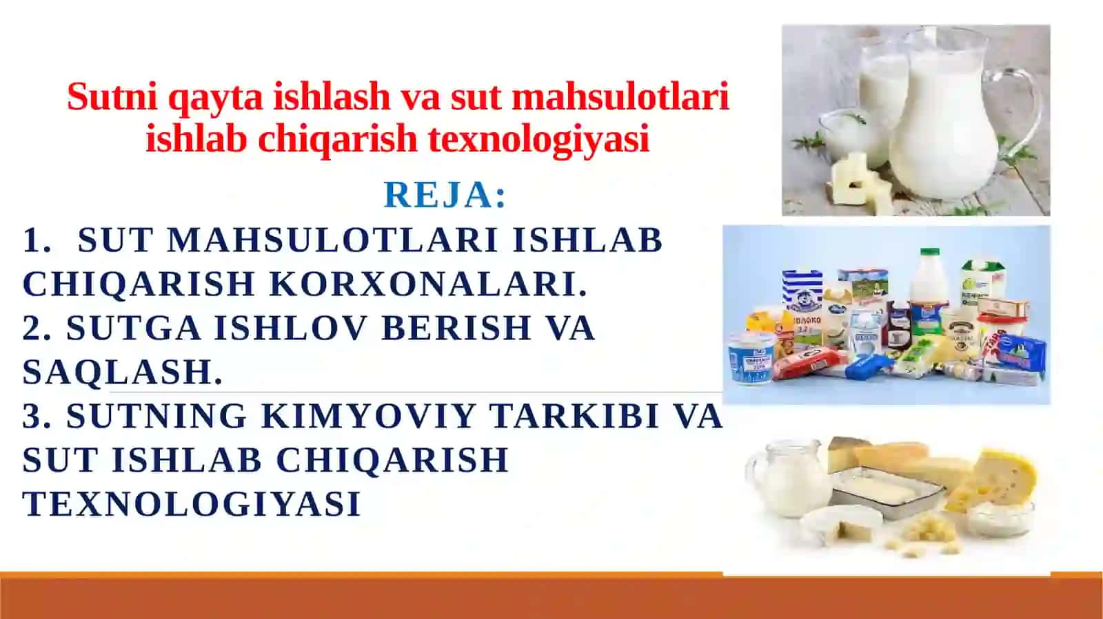 Sutni qayta ishlash Sut maxsulotlari texnologiyasi 2